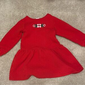 girls red long sleeve winter dress